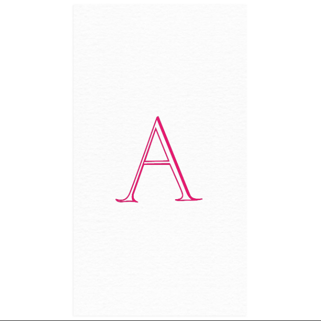 caspari Caspari Antique Plain Single Initial Personalized Guest Towel Napkins