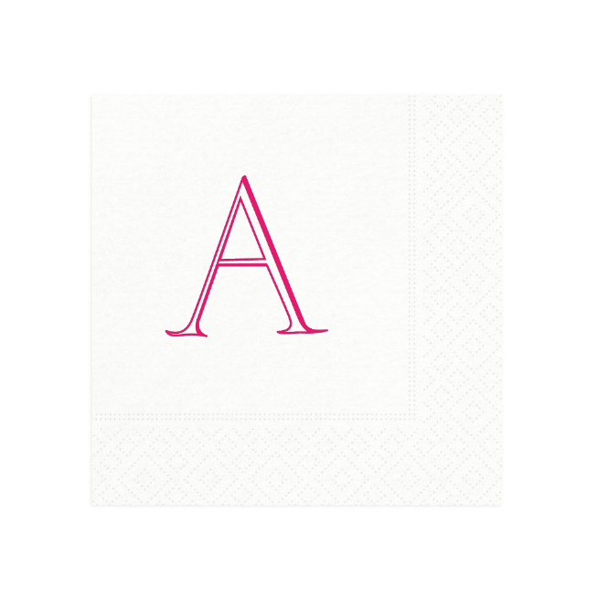 caspari Caspari Antique Plain Single Initial Personalized Cocktail Napkins
