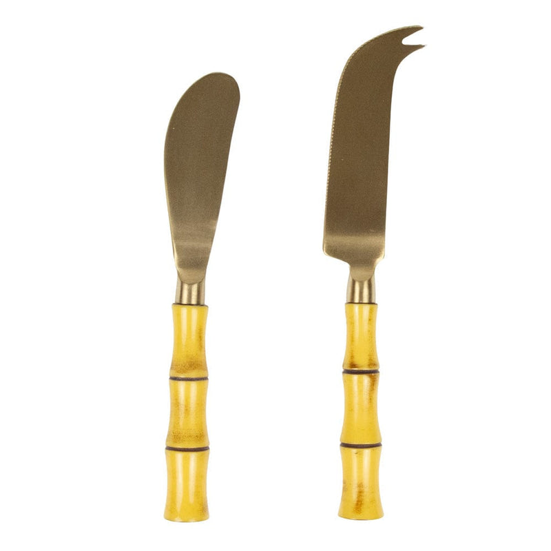 Caspari Bamboo Handle Cheese Knife & Spreader