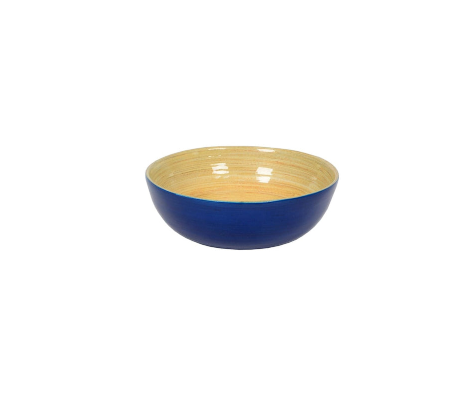 caspari Bamboo Small Salad Bowl in Blue - Set of 4