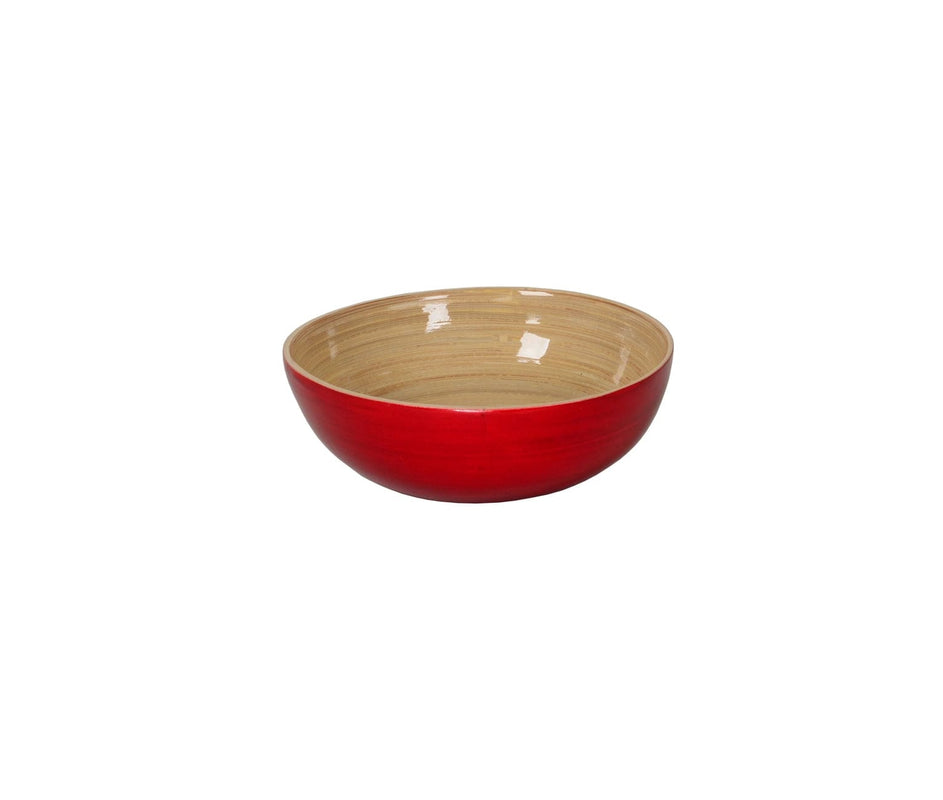 caspari Bamboo Small Salad Bowl in Red - 1 each