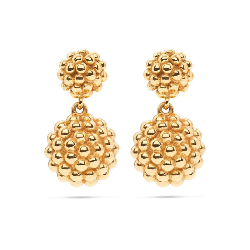 Caspari Berry Double Drop Earrings - Gold