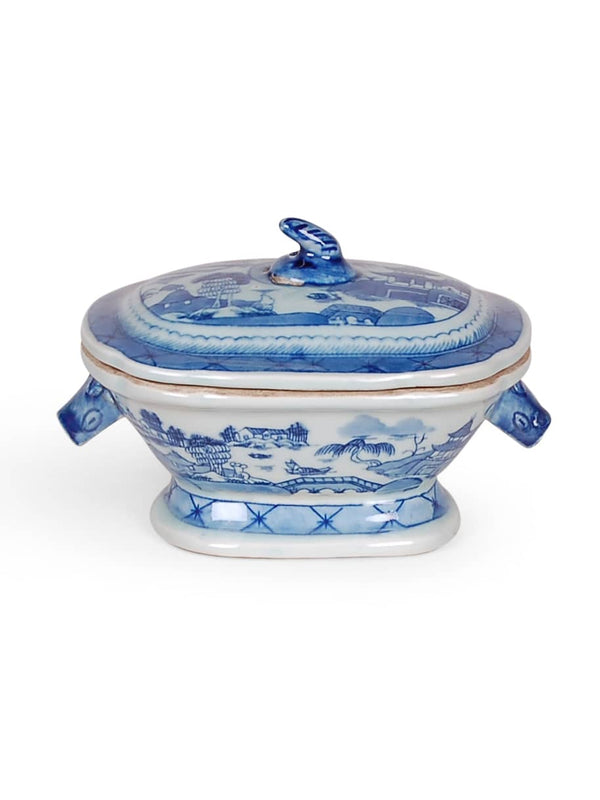 caspari Blue and White Canton Tureen - 7"