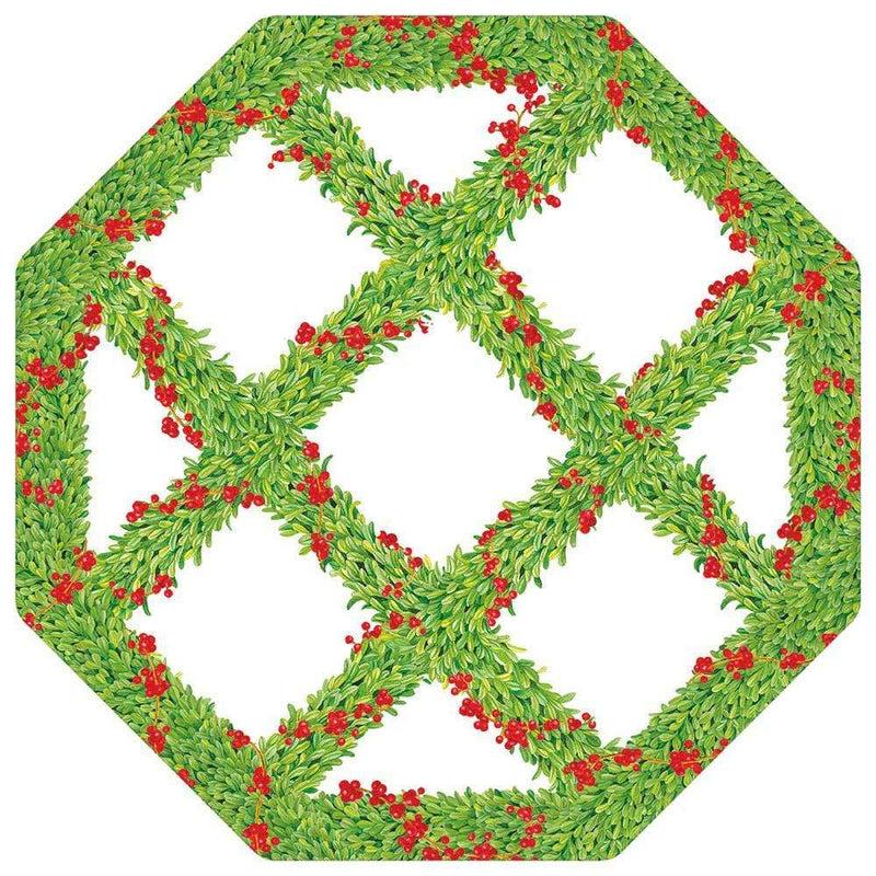 caspari Boxwood Trellis Die-Cut Placemat - 4 Each