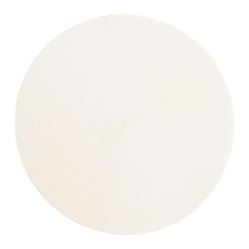 caspari Braided Round Placemat in Bone - 1 Each