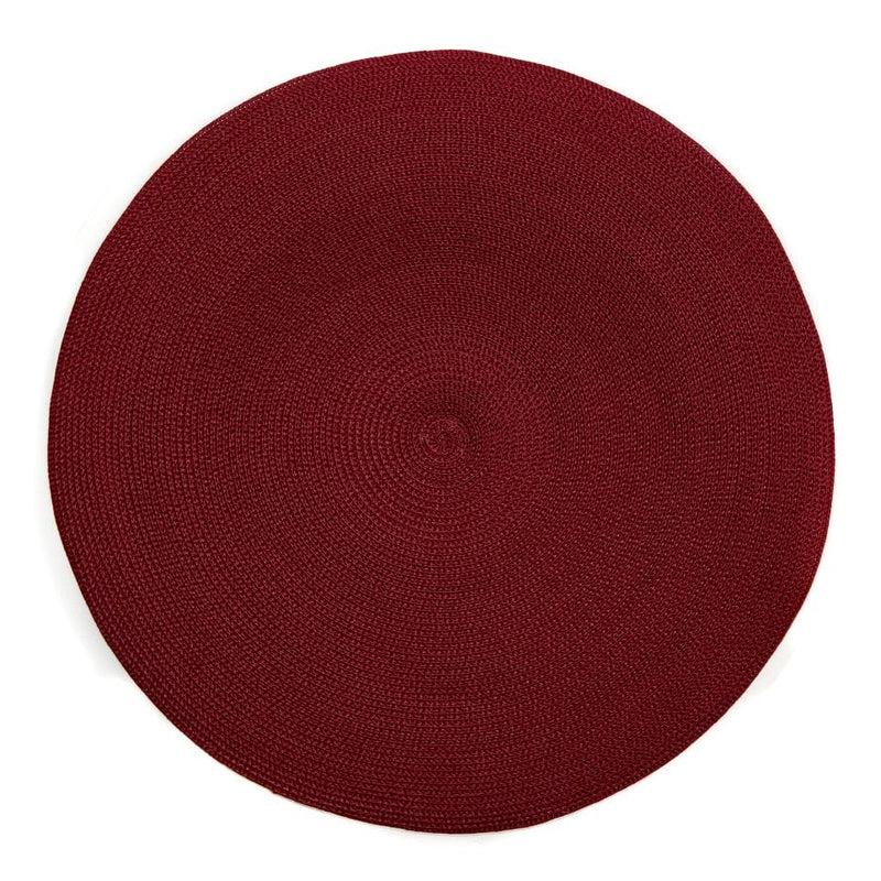caspari Braided Round Placemat in Bordeaux - 1 Each