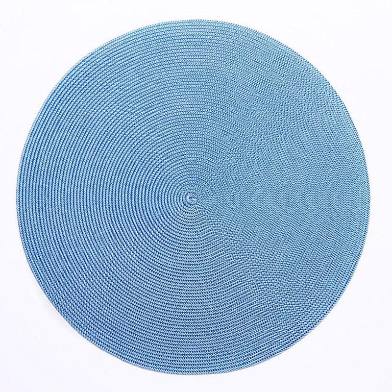 caspari Braided Round Placemat in Denim - 1 Each