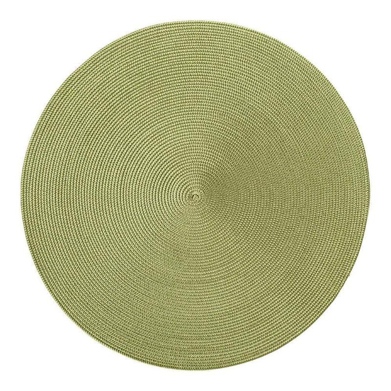 caspari Braided Round Placemat in Grass - 1 Each