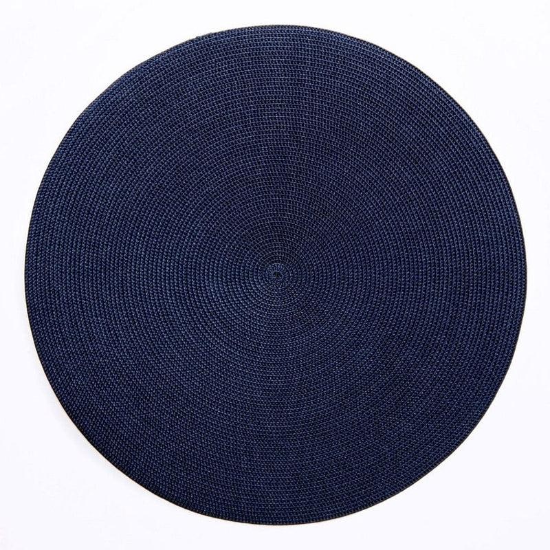 caspari Braided Round Placemat in Navy - 1 Each