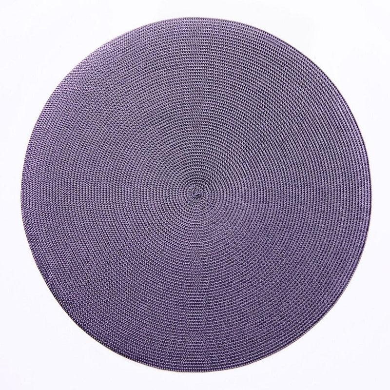 caspari Braided Round Placemat in Prune - 1 Each