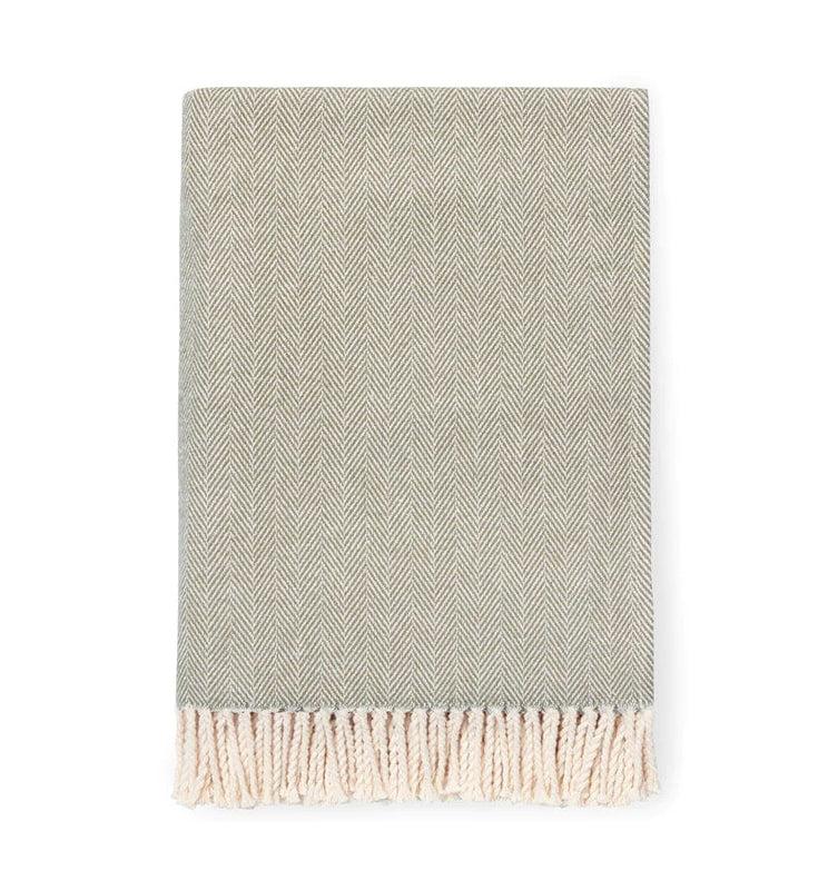Caspari Celine Herringbone Throw In Moss