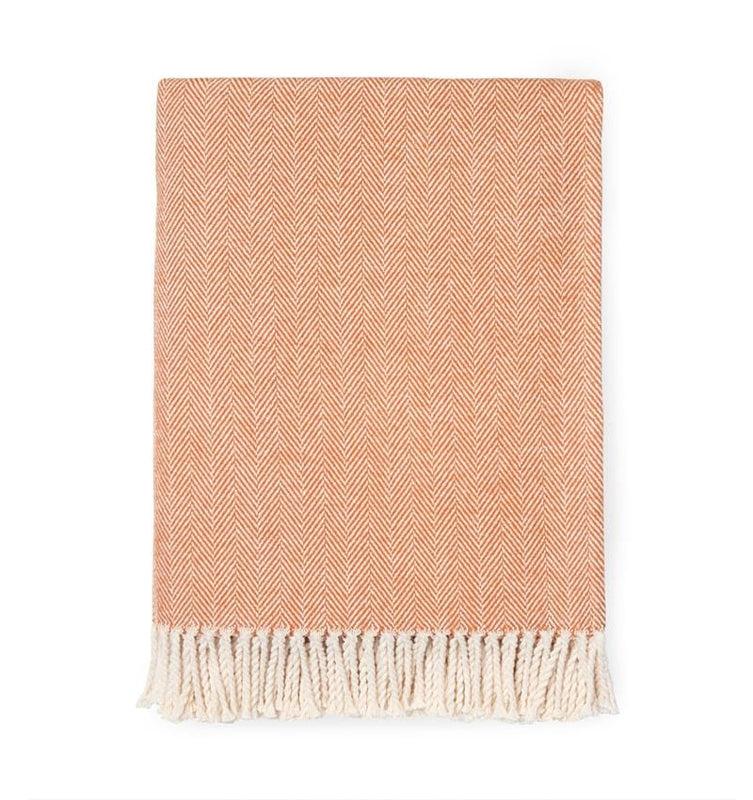 Caspari Celine Herringbone Throw In Paprika