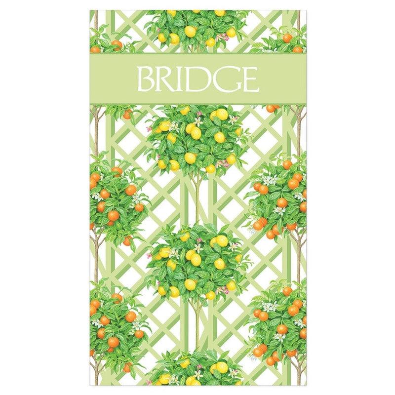 Caspari Citrus Topiaries Bridge Score Pad - 1 Each