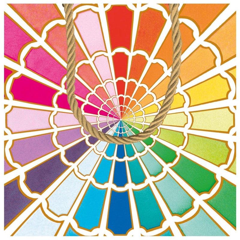 Caspari Color Wheel Small Square Gift Bag - 1 Each