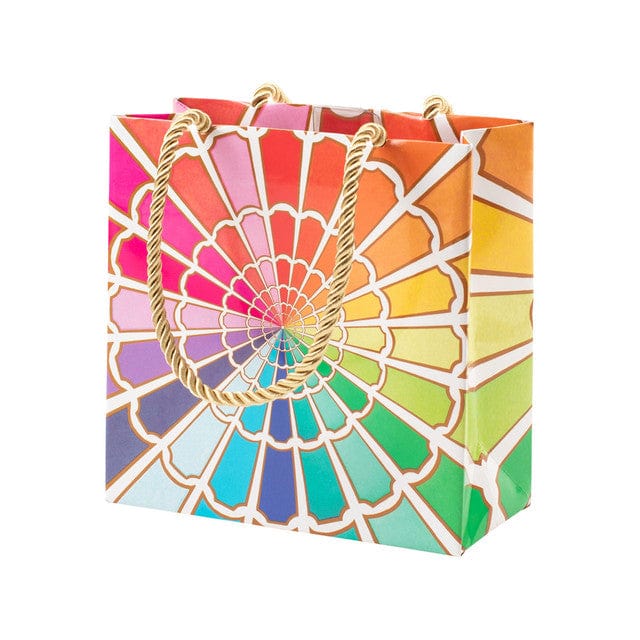 caspari Color Wheel Small Square Gift Bag - 1 Each