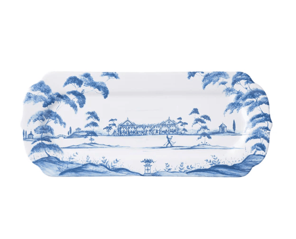 Caspari Country Estate Hostess Tray - Delft Blue