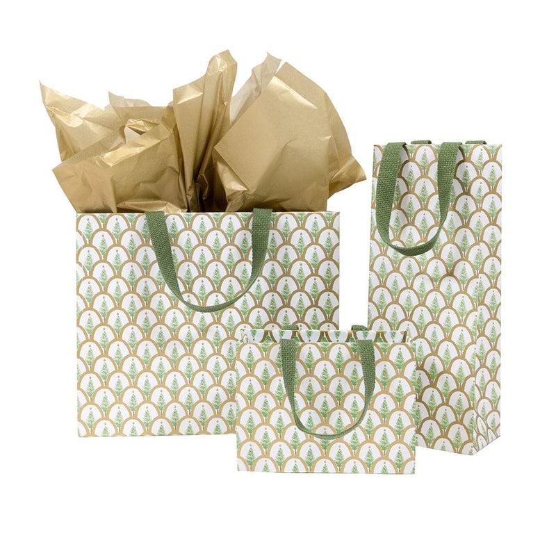 Caspari Deco Christmas Gold Large Gift Bag - 1 Each
