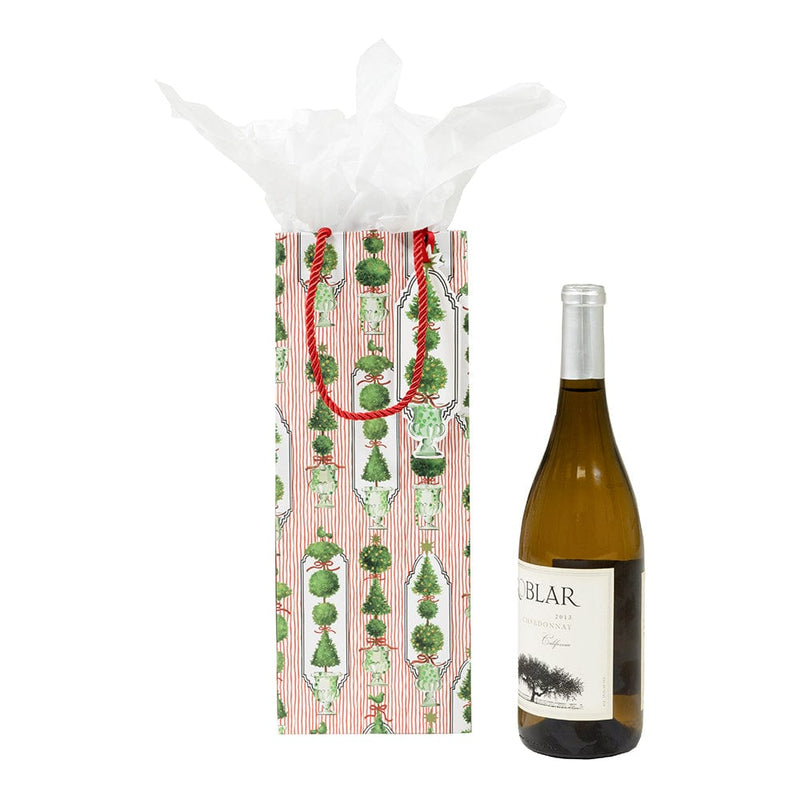 Caspari Eloise Red Wine & Bottle Gift Bag - 1 Each