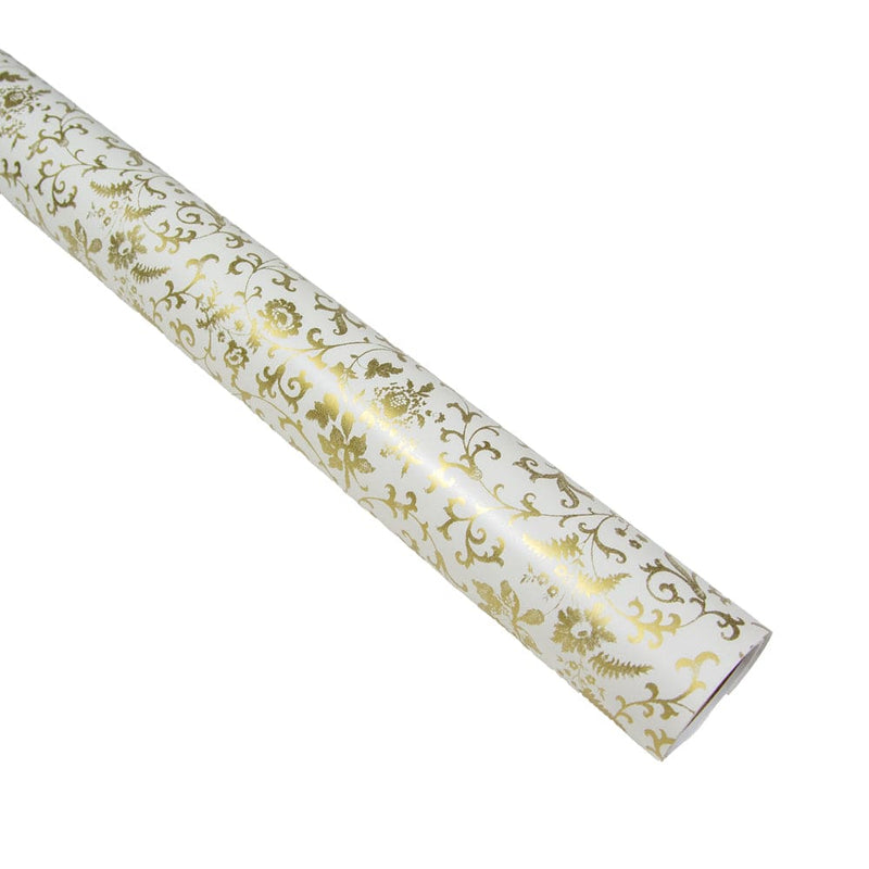 Caspari Flora Scrollwork Gift Wrap - One 30" X 8' Roll