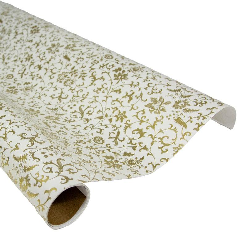caspari Flora Scrollwork Gift Wrap - One 30" X 8' Roll