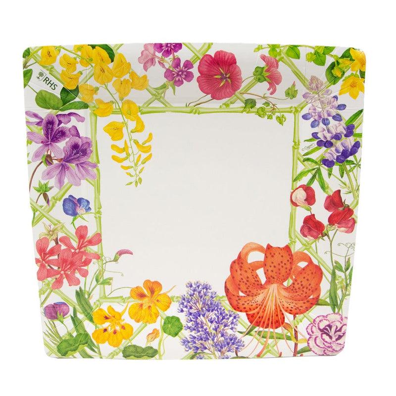 Caspari Floral Trellis Dinner Plates - 8 Per Package