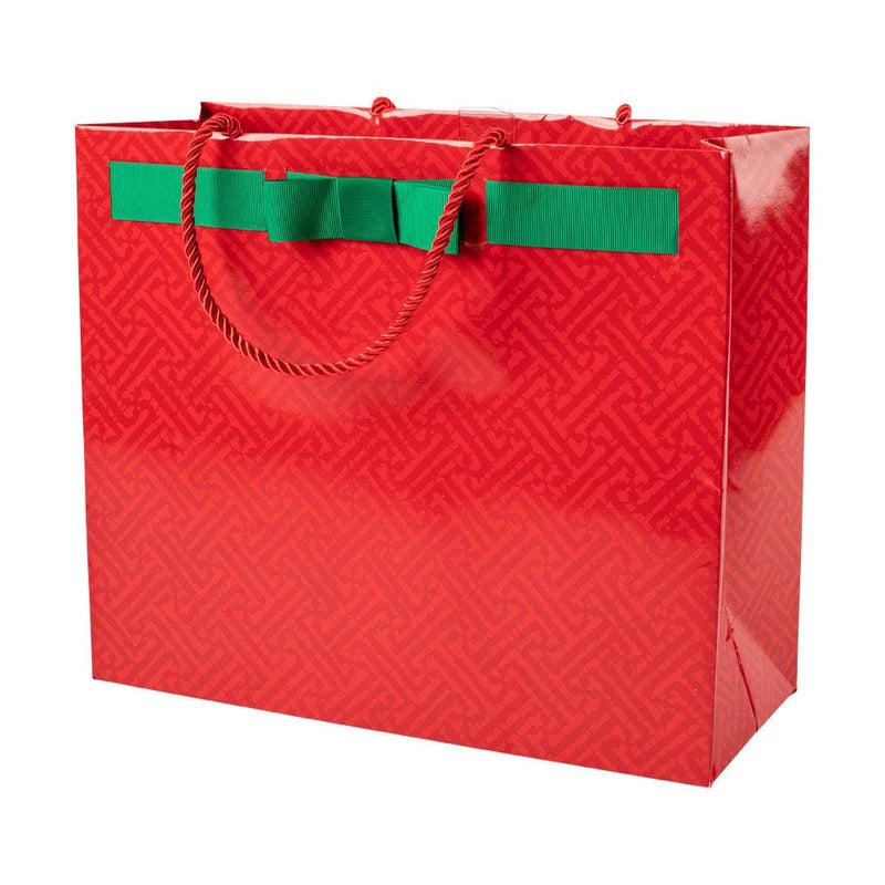 caspari Fretwork Large Gift Bag in Red - 1 Each