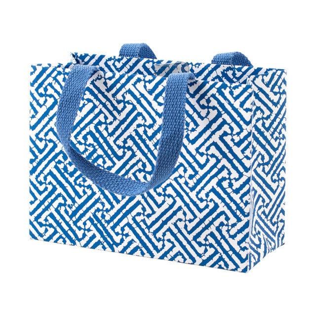 caspari Fretwork Small Gift Bag in Blue - 1 Each