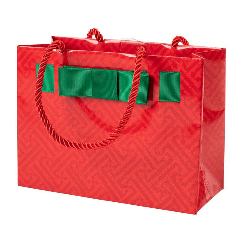 caspari Fretwork Small Gift Bag in Red - 1 Each