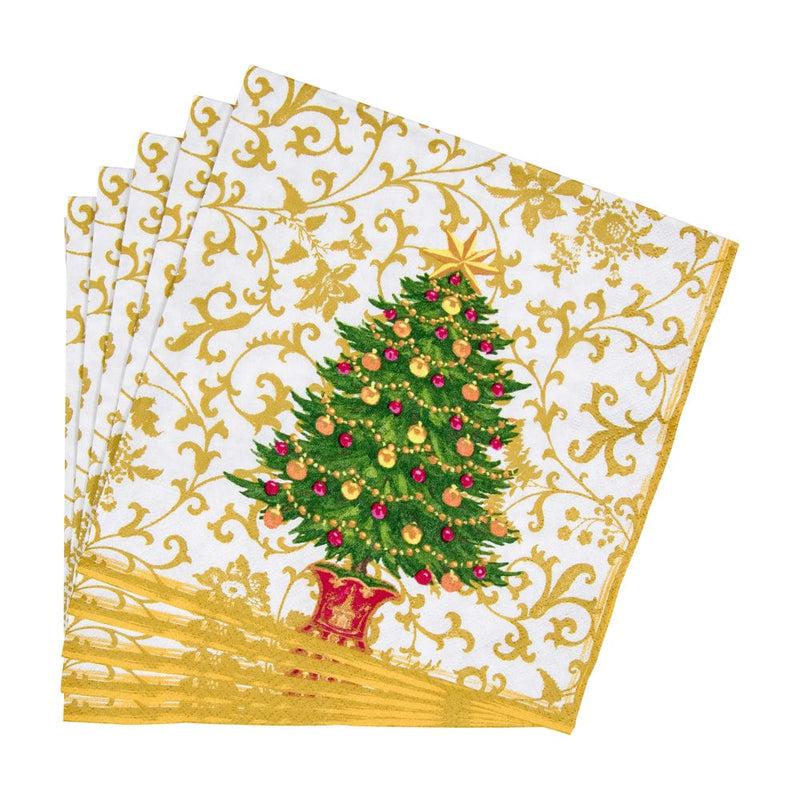 Caspari Gilded Tree Dinner Napkins - 20 Per Package