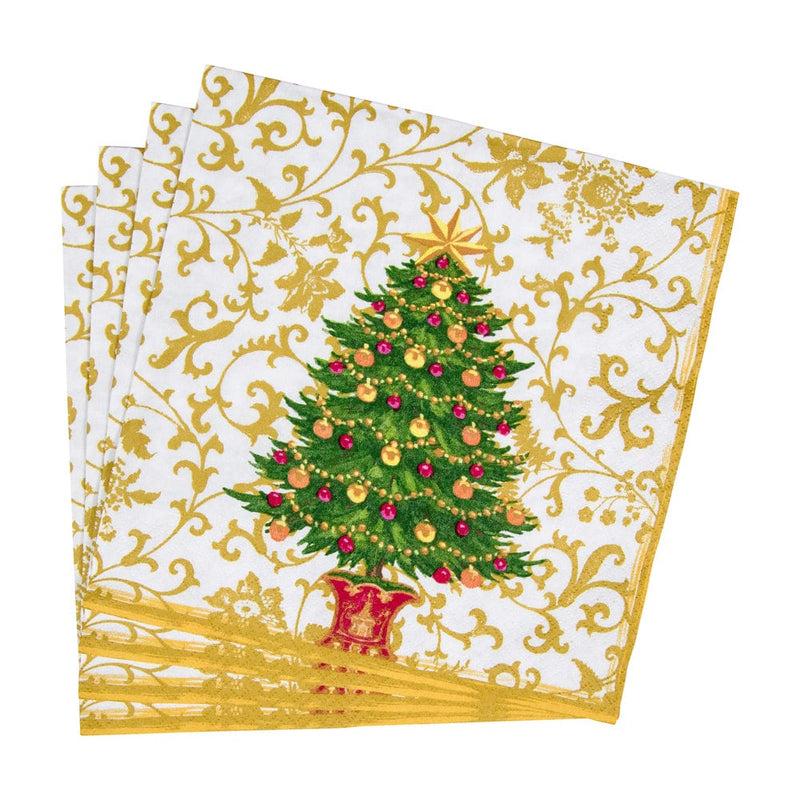 Caspari Gilded Tree Dinner Napkins - 20 Per Package