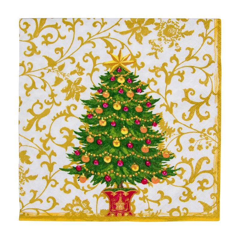 Caspari Gilded Tree Dinner Napkins - 20 Per Package
