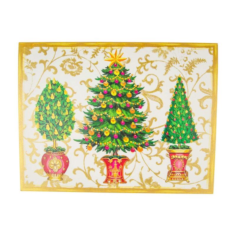caspari Gilded Trees Personalized Christmas Cards