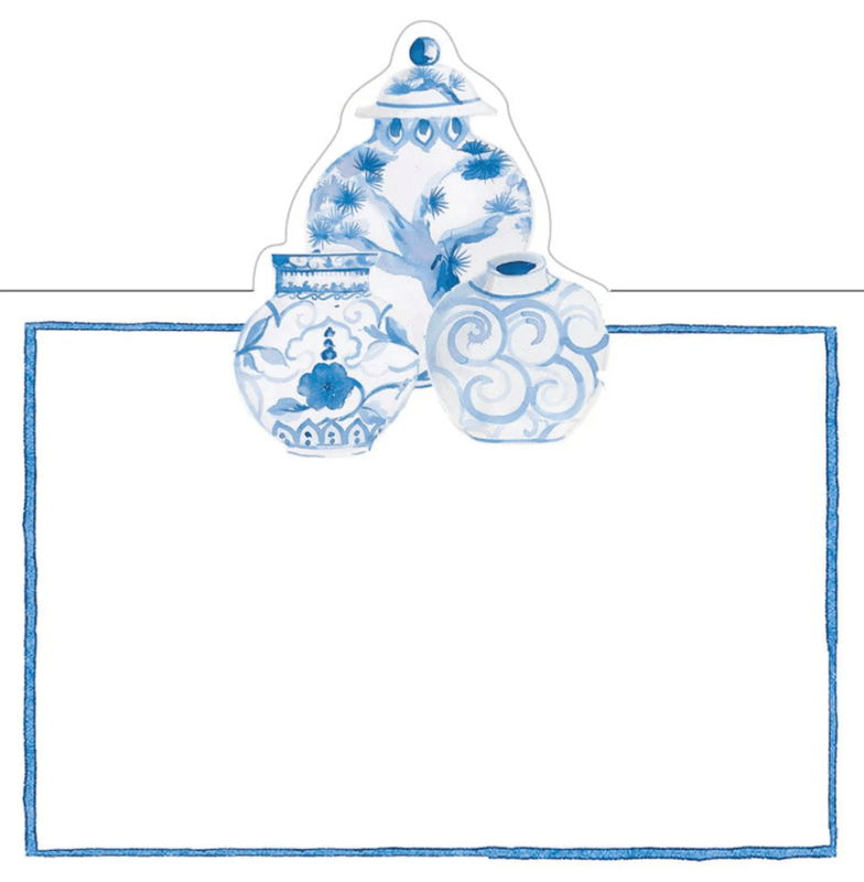 Caspari Glazed Porcelain Place Cards - 8 Per Package