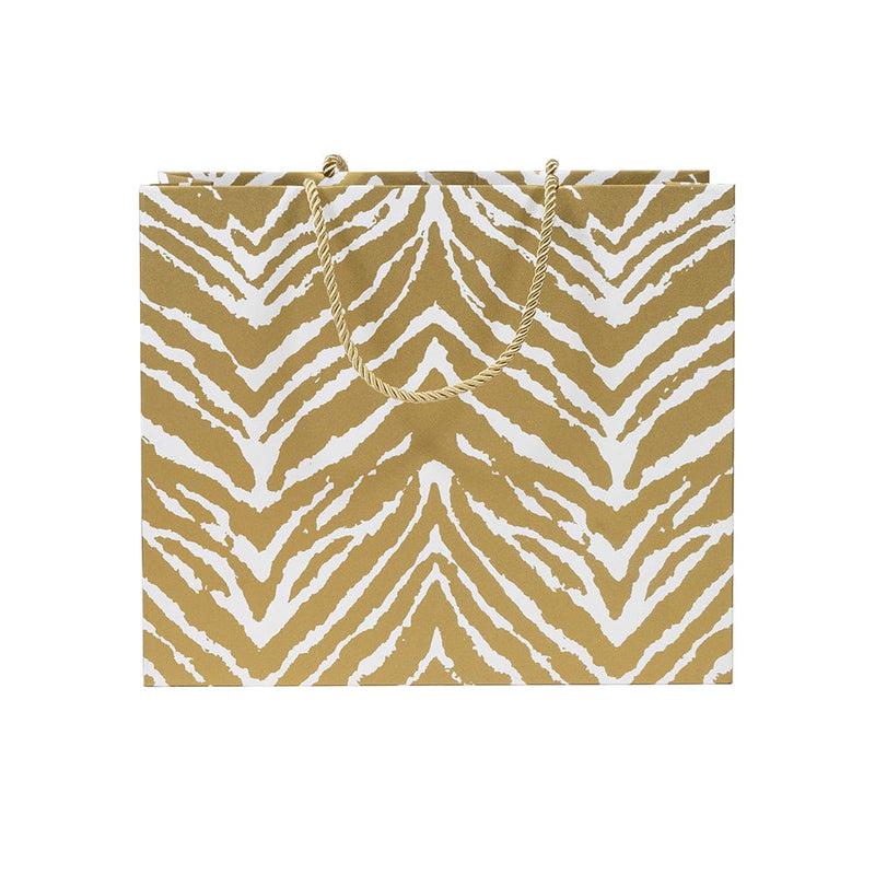 Caspari Go Wild Gold & White Large Gift Bag - 1 Each