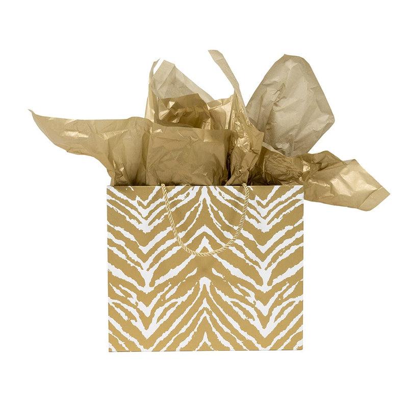 Caspari Go Wild Gold & White Large Gift Bag - 1 Each