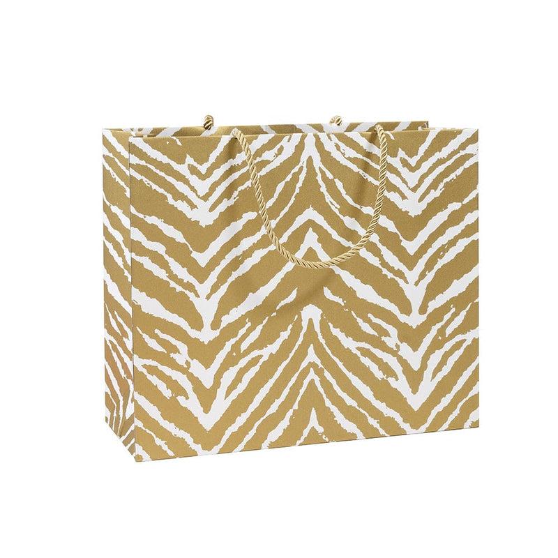 caspari Go Wild Gold & White Large Gift Bag - 1 Each