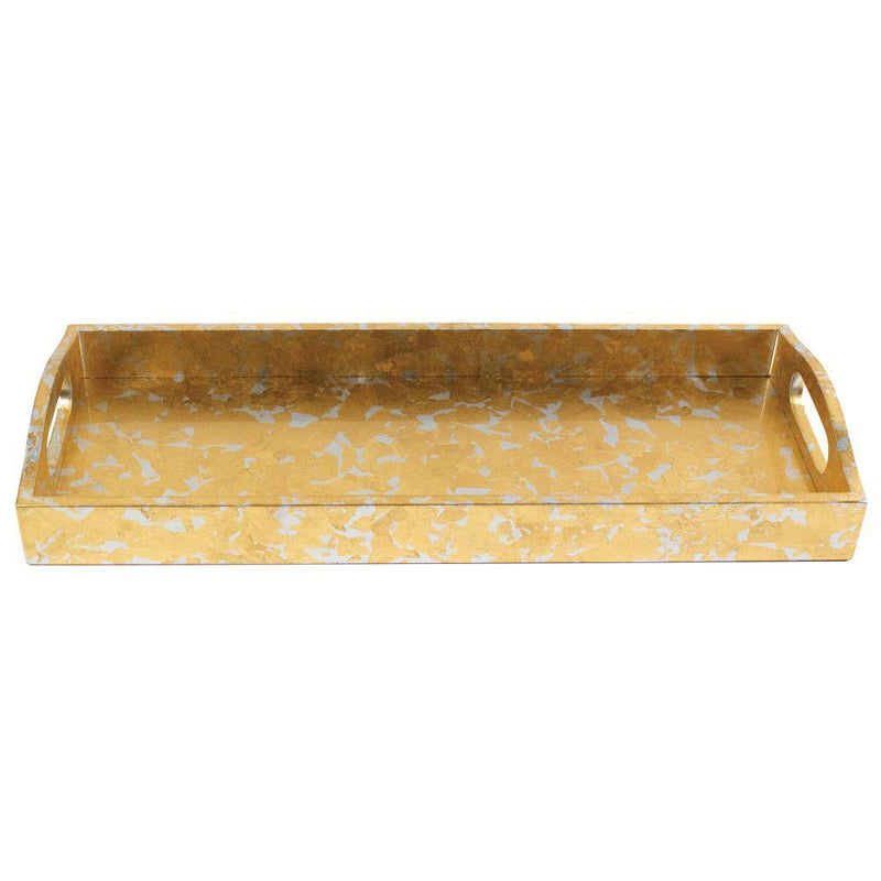 Caspari Gold & Silver Leaf Lacquer Bar Tray - 1 Each