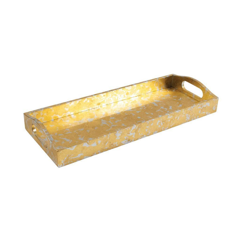 caspari Gold & Silver Leaf Lacquer Bar Tray - 1 Each