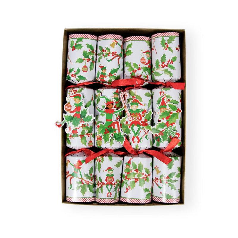 Caspari Jingle Elves Christmas Crackers - 8 Per Box