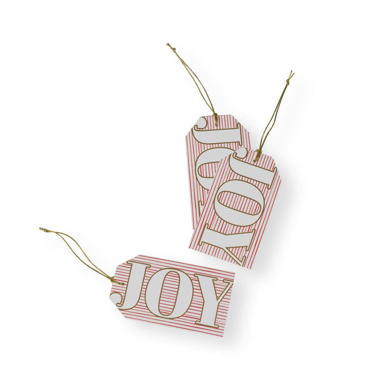 Caspari Joy Stripes Foil Gift Tags - 4 Per Package