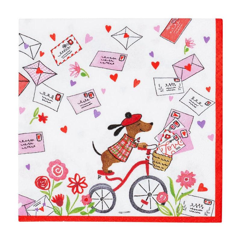 Caspari Love Notes Cocktail Napkins - 20 Per Package
