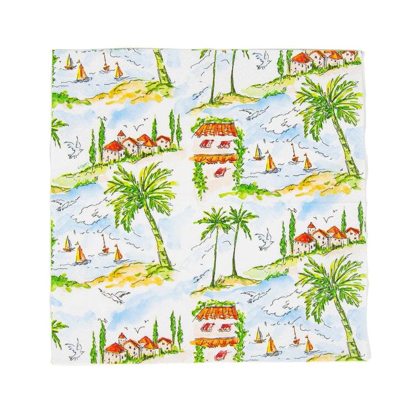 Caspari Mallorca Cocktail Napkins - 20 Per Package