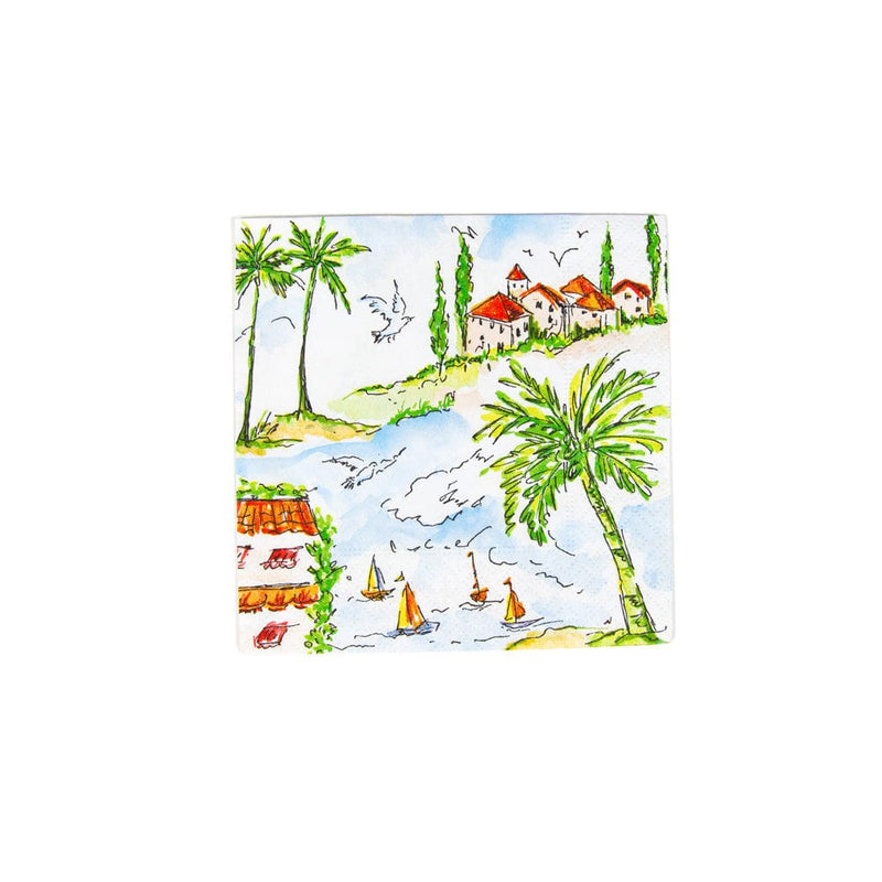 caspari Mallorca Cocktail Napkins - 20 Per Package