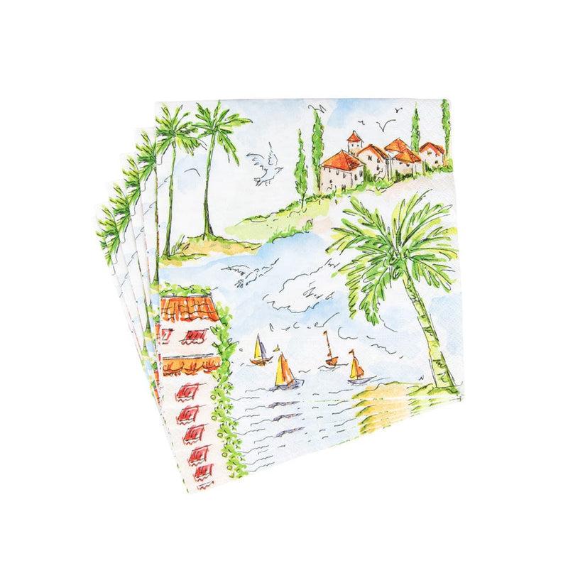 Caspari Mallorca Luncheon Napkins - 20 Per Package