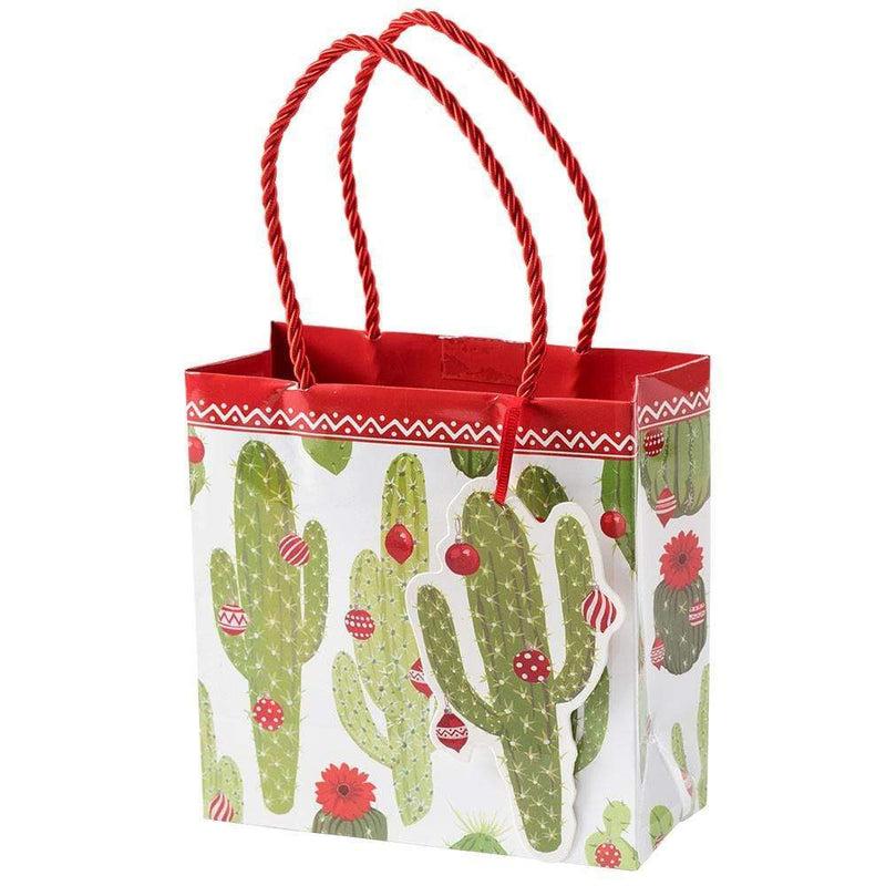 caspari Merry Cactus Small Square Gift Bag - 1 Each