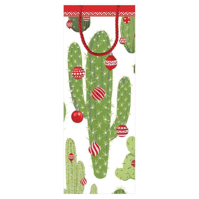 Caspari Merry Cactus Wine & Bottle Gift Bag - 1 Each