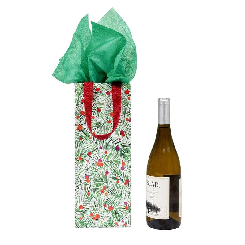 Caspari Modern Pine Wine & Bottle Gift Bag - 1 Each