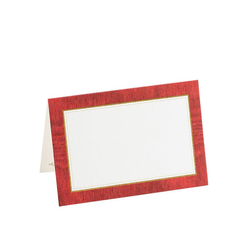 Caspari Moiré Place Cards In Red - 10 Per Package