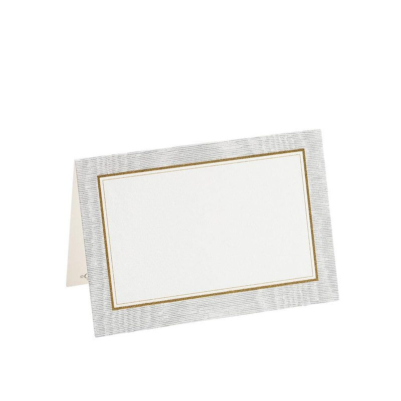 Caspari Moiré Place Cards In Silver - 10 Per Package