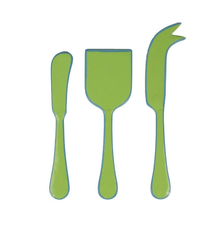 Caspari Moss Green & Turquoise Cheese Tool Set